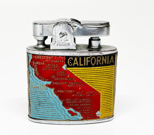 Working 1950s California State Souvenir Enameled Lighter