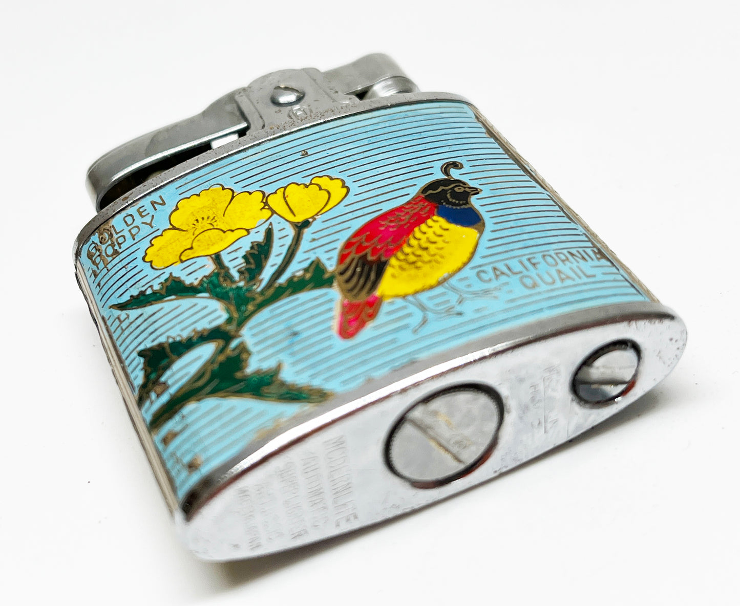Working 1950s California State Souvenir Enameled Lighter