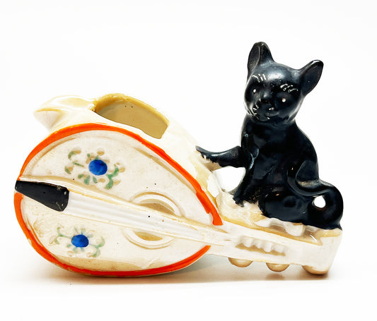 1950s Black Cat Guitar Japanese Ashtray