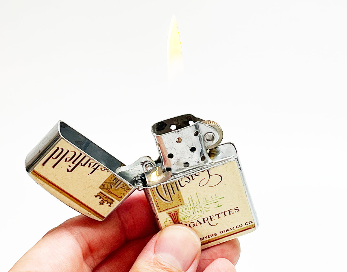 1950s Chesterfield Cigarettes Working Vintage Advertising Lighter