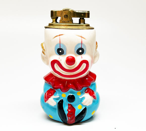 1960s Japanese Clown Ceramic Figural Lighter