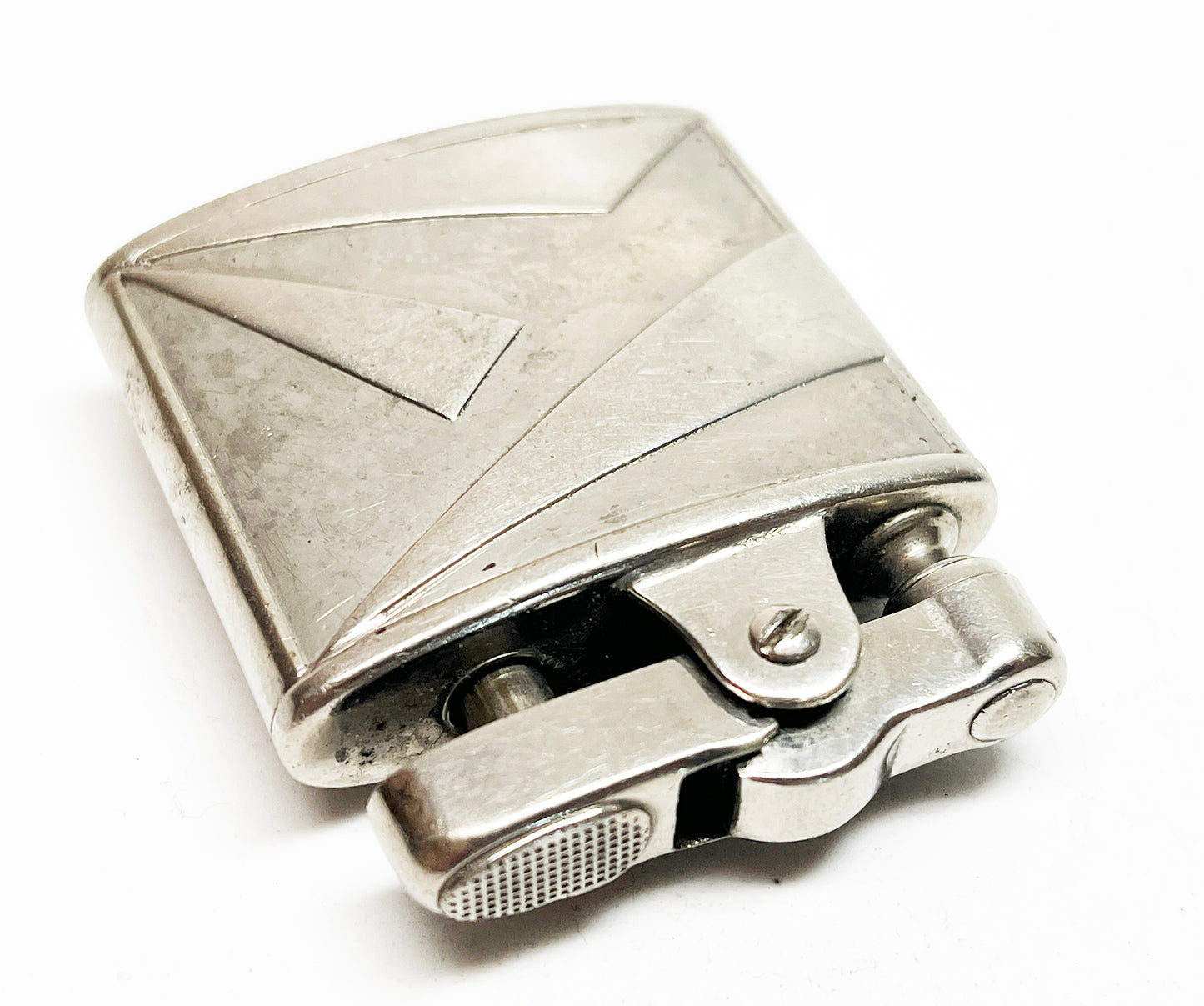 1930s Ronson De-Light Raised Metal Design Lighter