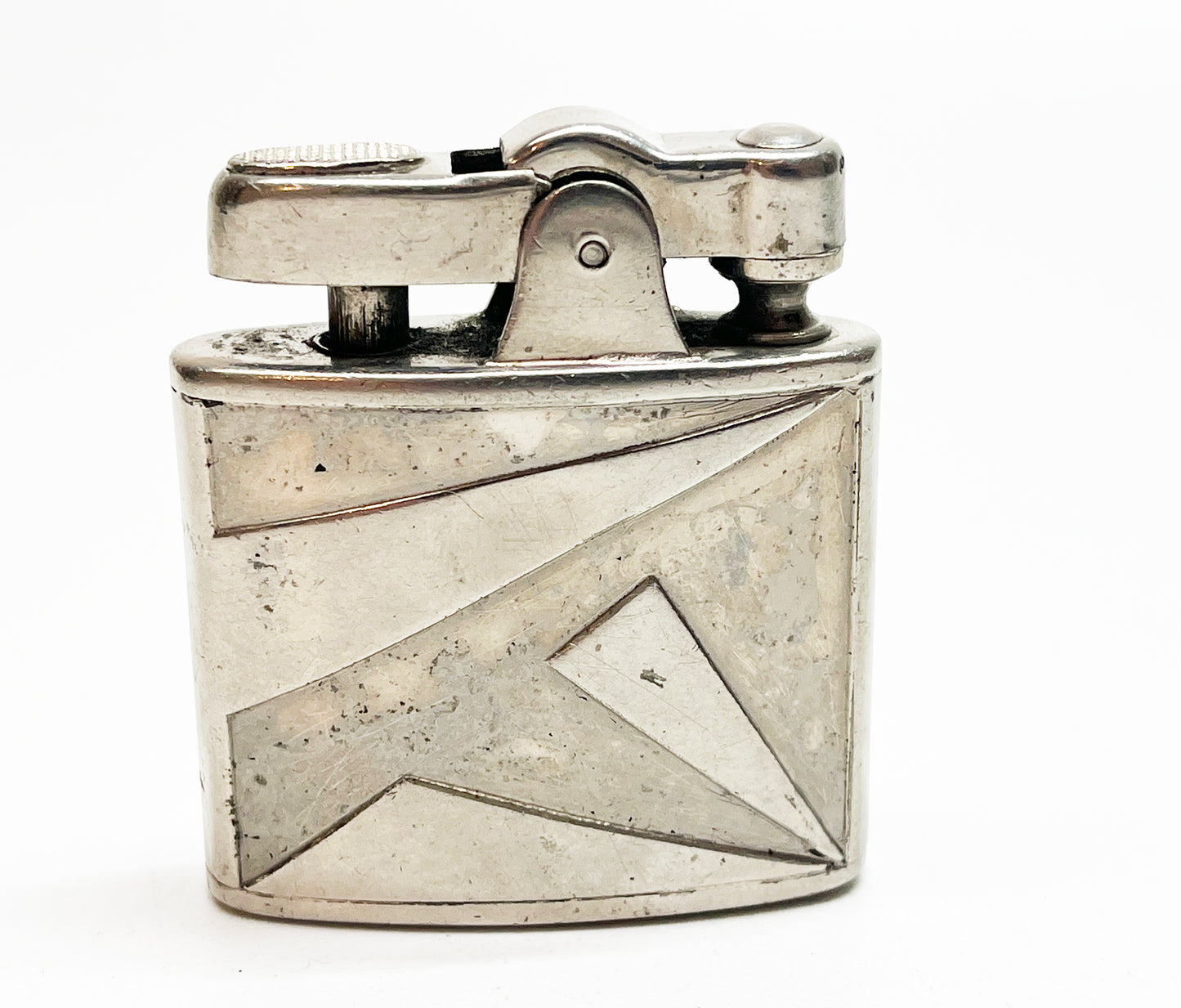 1930s Ronson De-Light Raised Metal Design Lighter