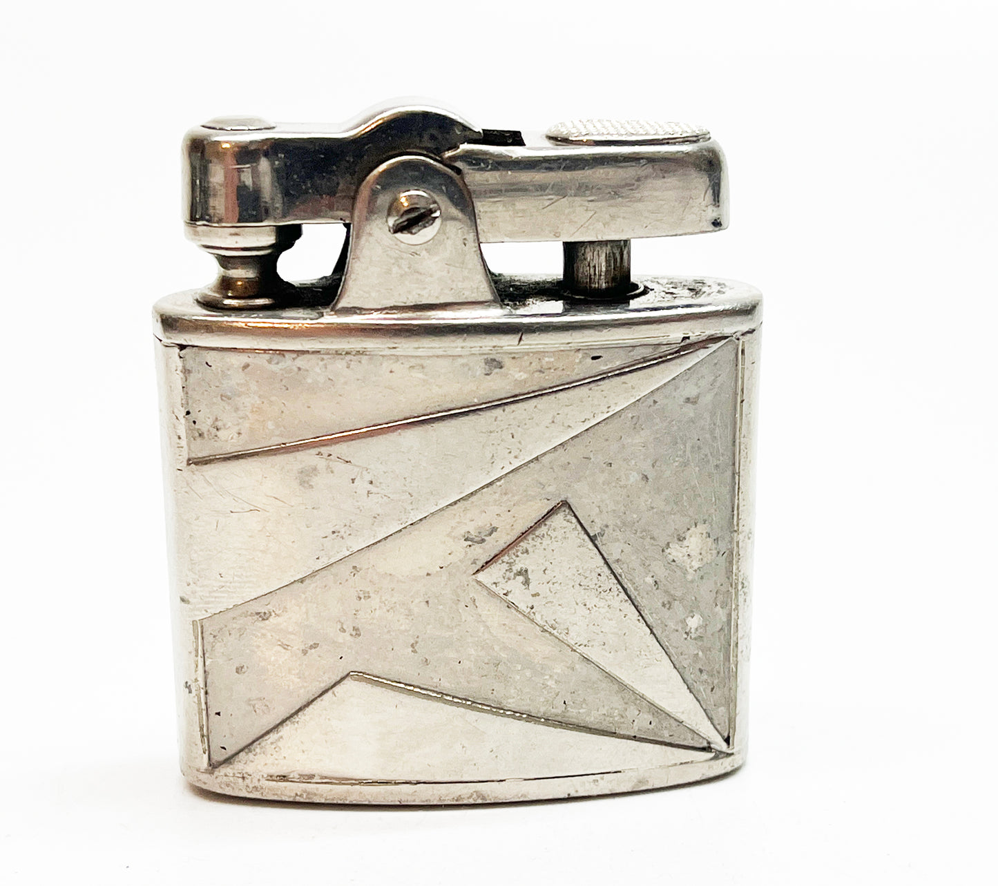 1930s Ronson De-Light Raised Metal Design Lighter