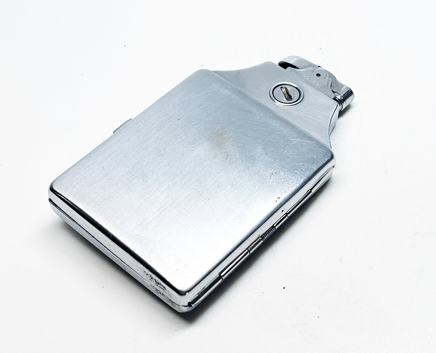 Working Diamond Embossed Ronson Supercase 1930s Lighter & Case Combination