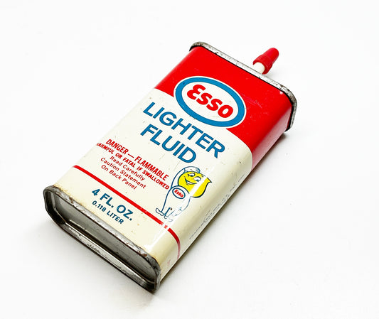 Vintage Esso Gas Brand Lighter Fluid Can