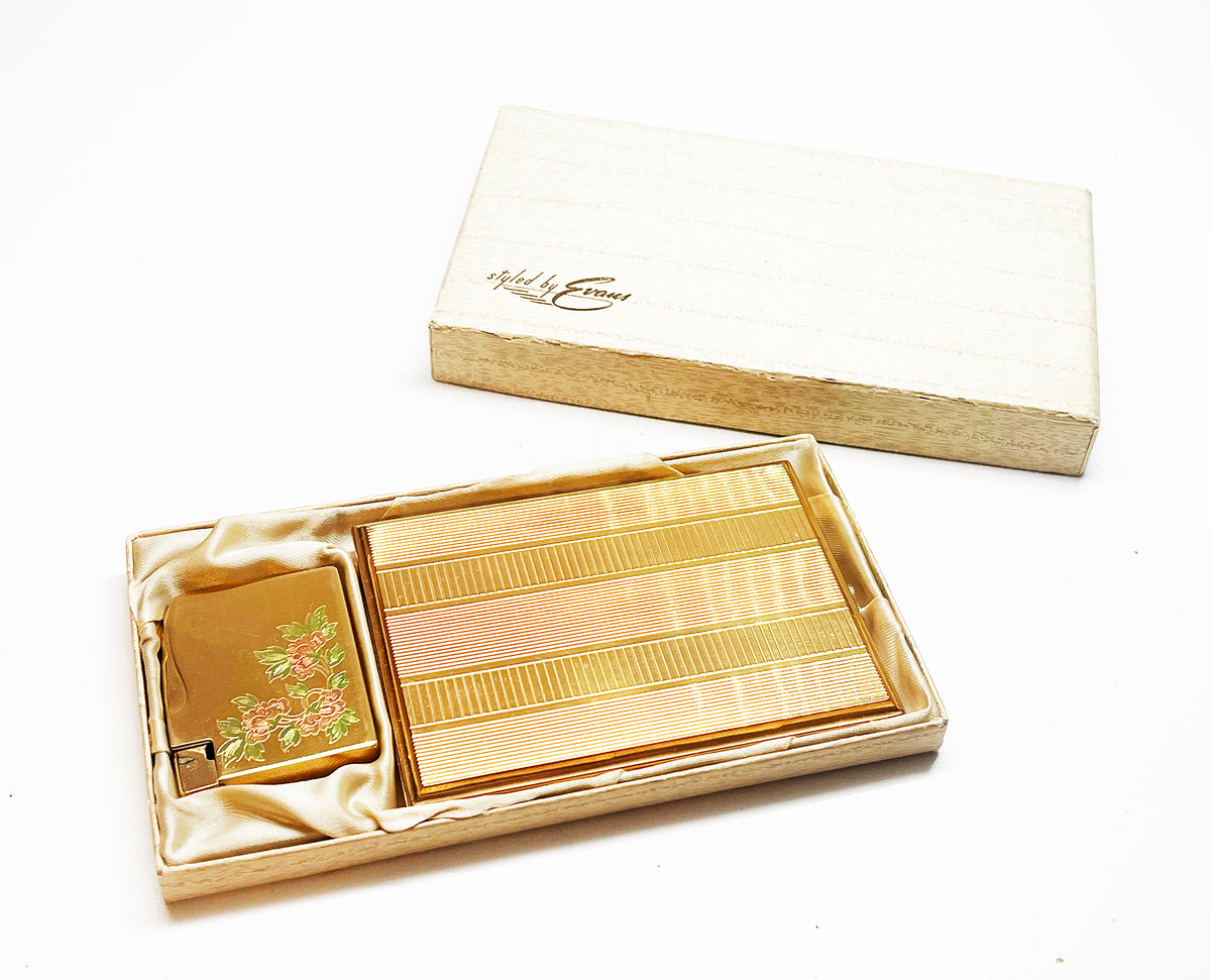1950s "Styled By Evans" Lighter and Cigarette Case Gift Set
