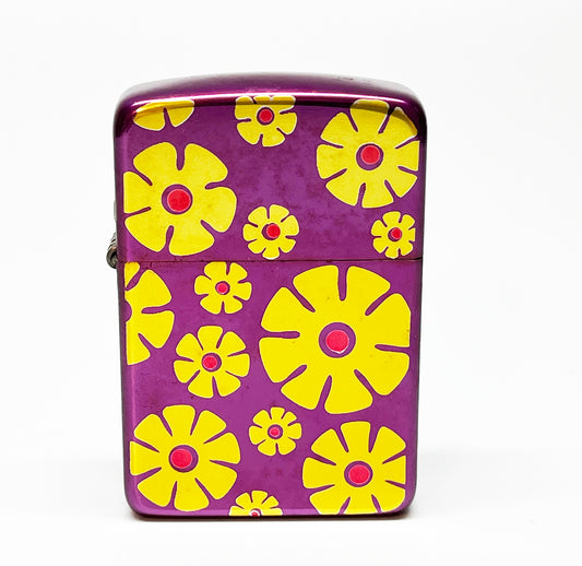 1960s Hippie Era Purple Flower Power Lighter
