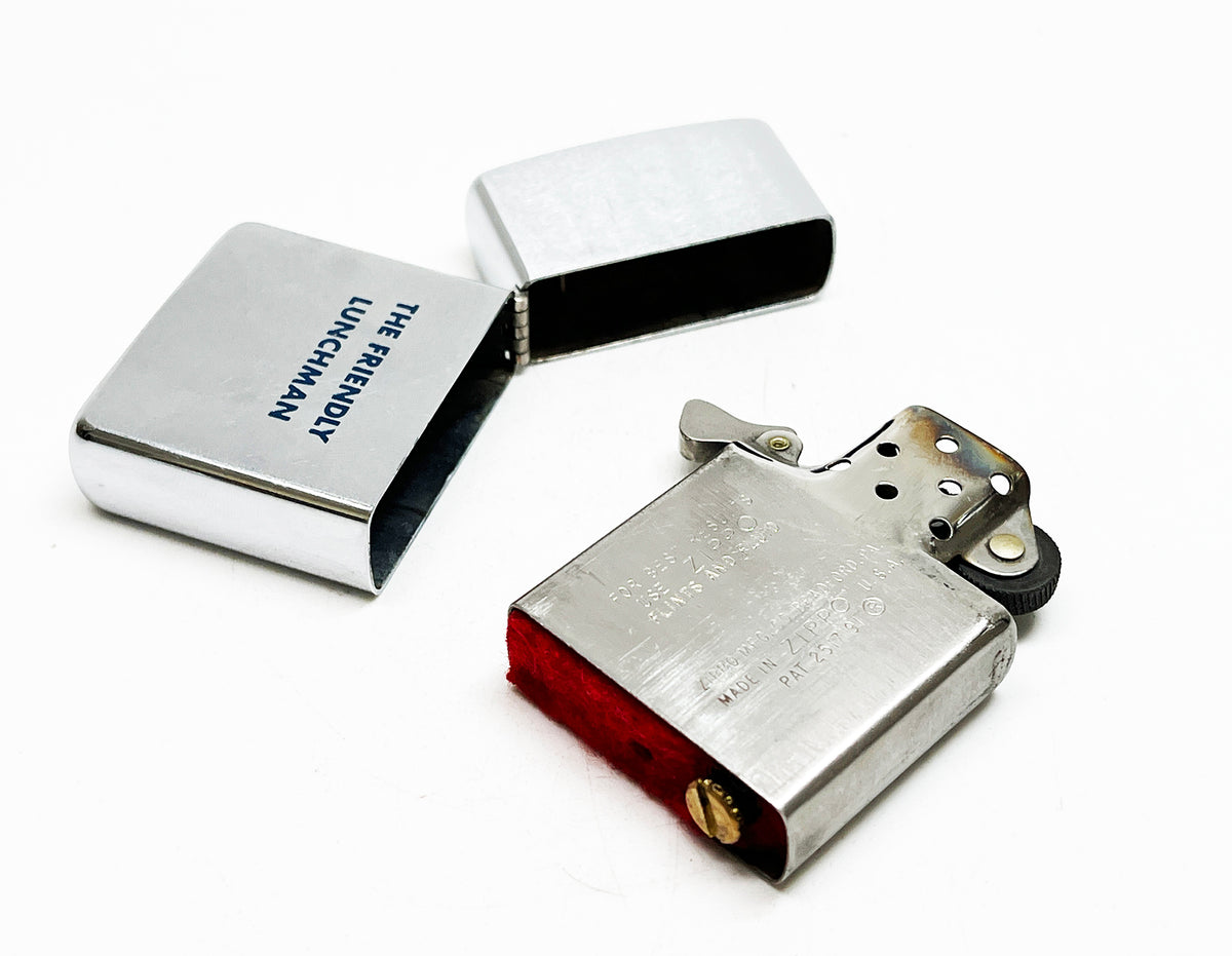 1967 Friendly Luncheon Zippo Vintage Lighter with Red Felt Insert