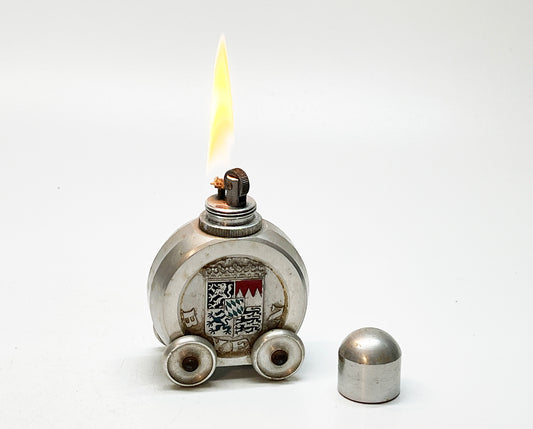 1940s Vintage German Munich Souvenir Wheeled Table lighter