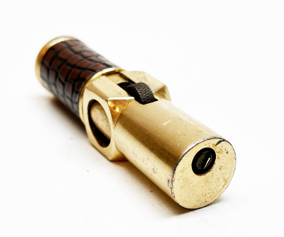 1950s Leather-Wrapped Gold-Toned Nimrod Pipelighter