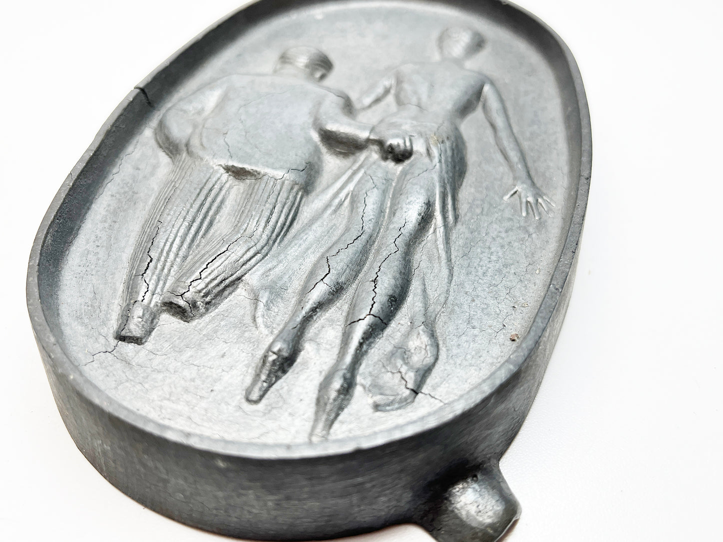 1940s Risque Man Woman Cast Iron Ashtray