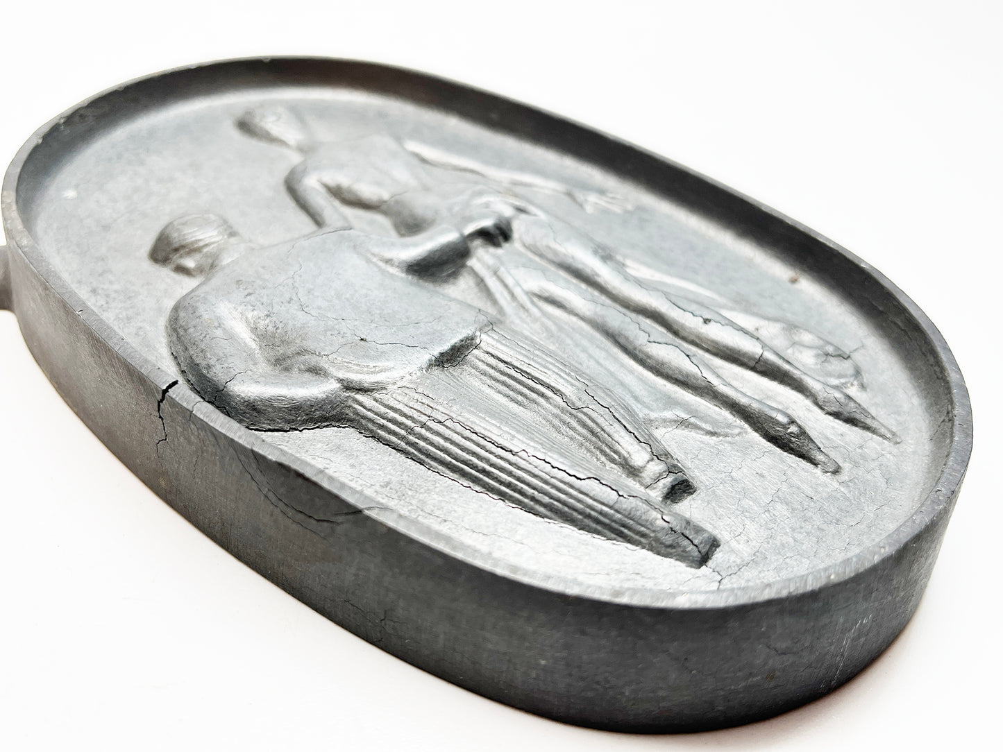 1940s Risque Man Woman Cast Iron Ashtray