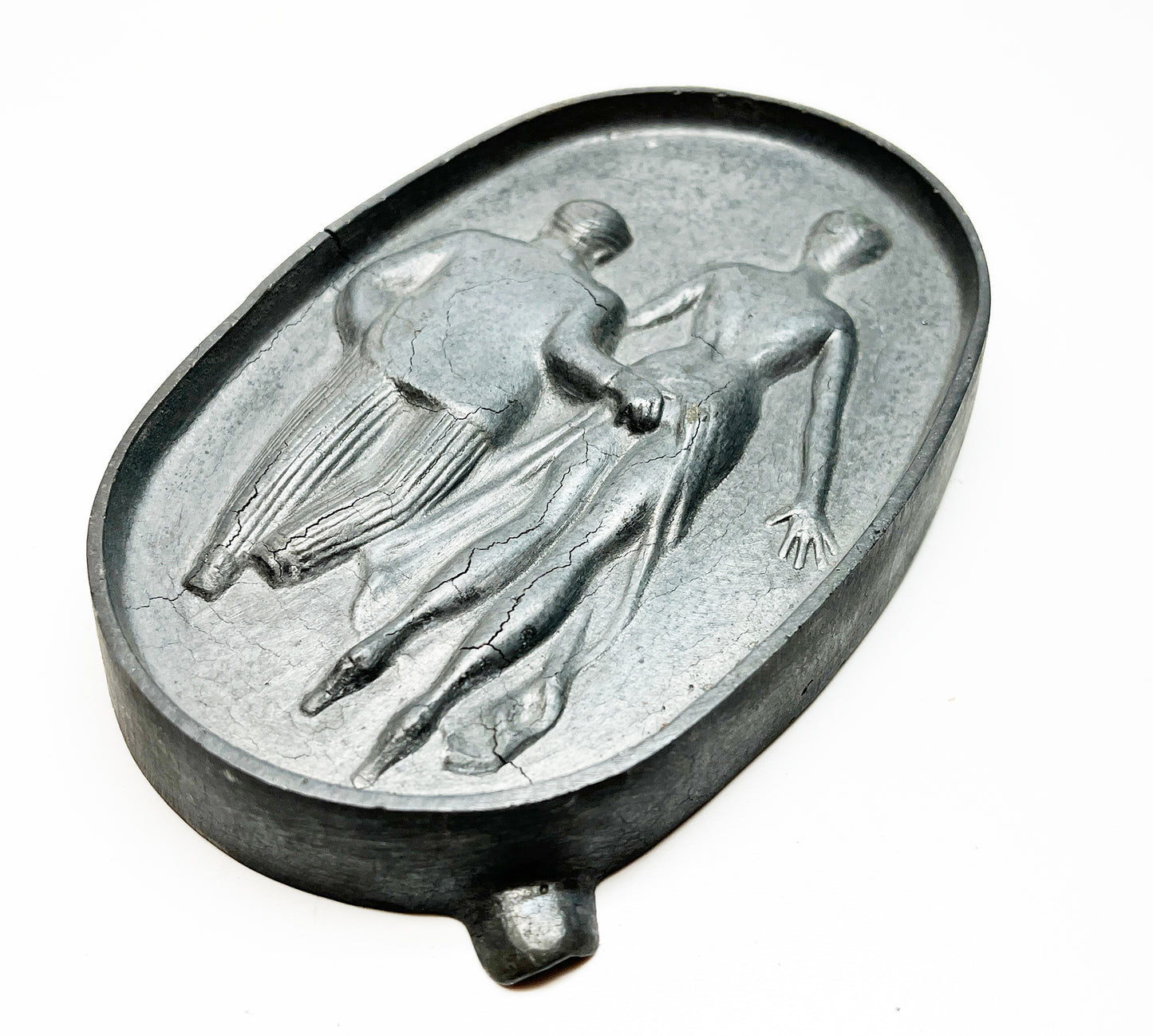 1940s Risque Man Woman Cast Iron Ashtray