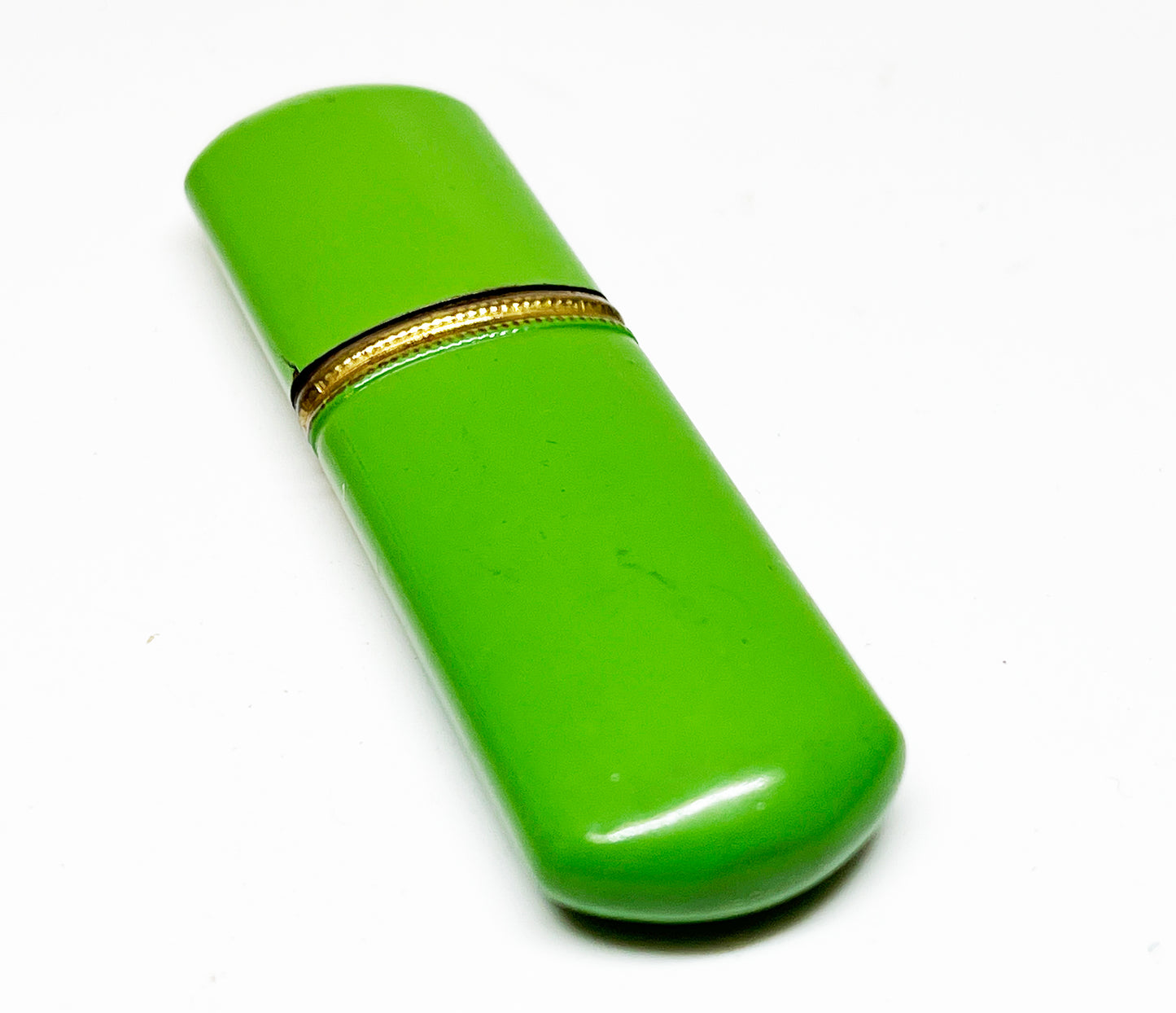 Working 1920s Meb Green Enameled Sleeve Lighter Made in Germany