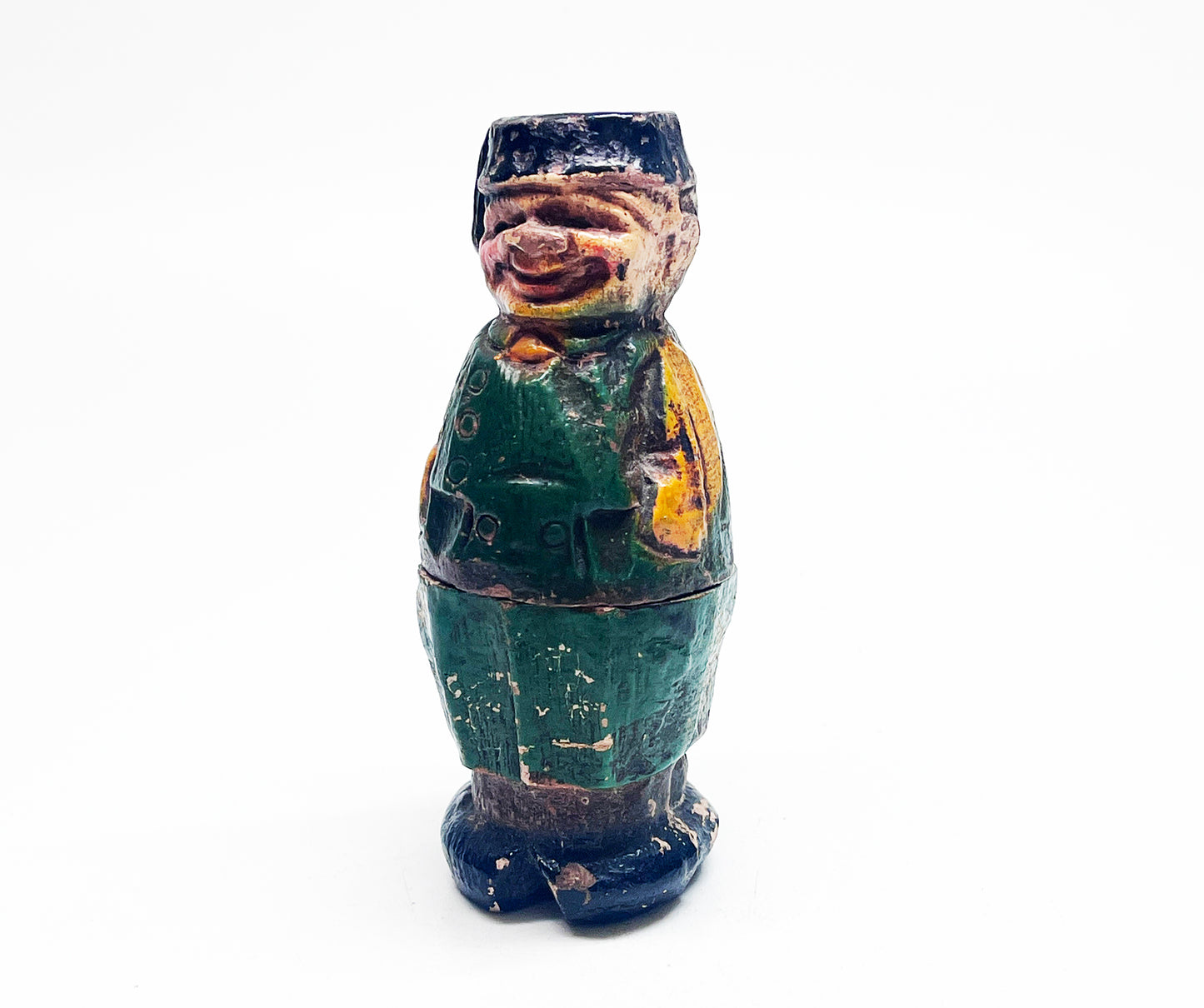 1940s Carved Wooden Old Man Black Forest Lighter