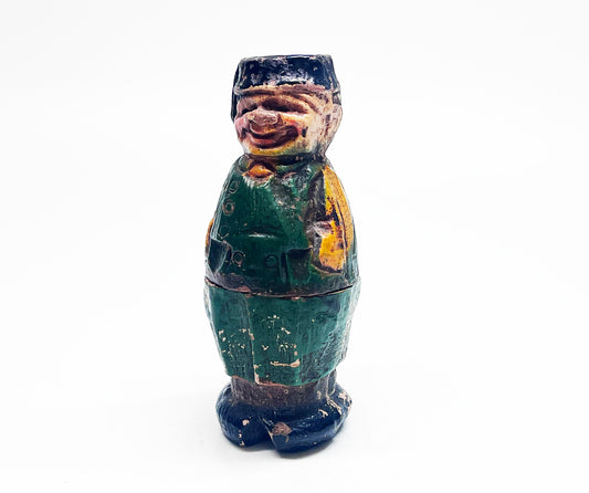 1940s Carved Wooden Old Man Black Forest Lighter