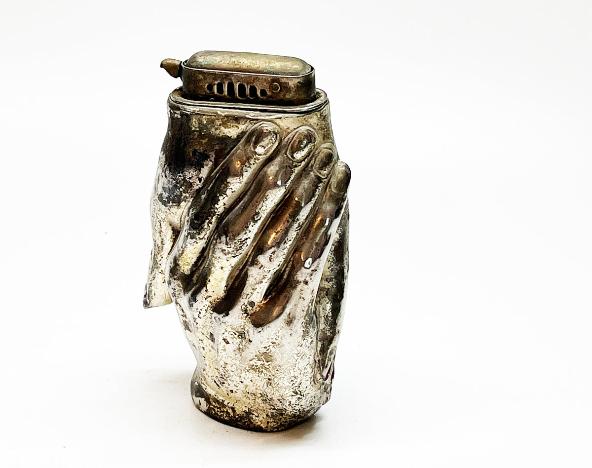 1950s Intertwined Hands Figural MIOJ Japanese Table Lighter