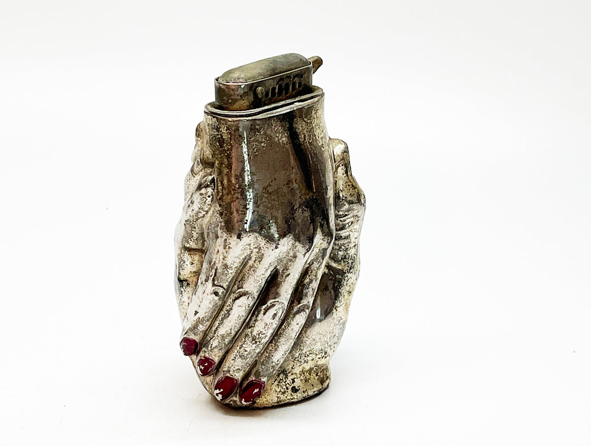 1950s Intertwined Hands Figural MIOJ Japanese Table Lighter