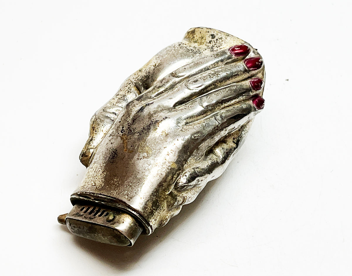 1950s Intertwined Hands Figural MIOJ Japanese Table Lighter