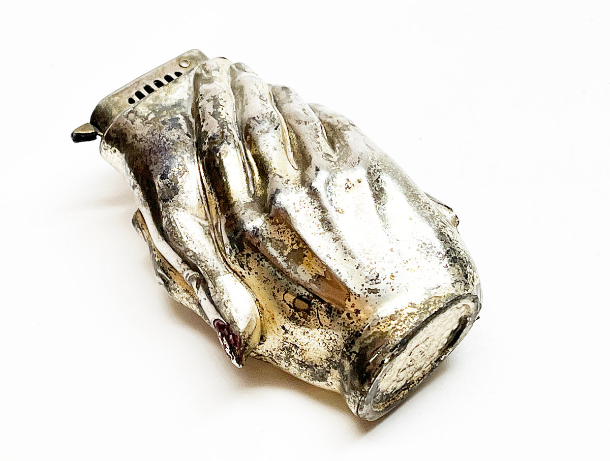 1950s Intertwined Hands Figural MIOJ Japanese Table Lighter