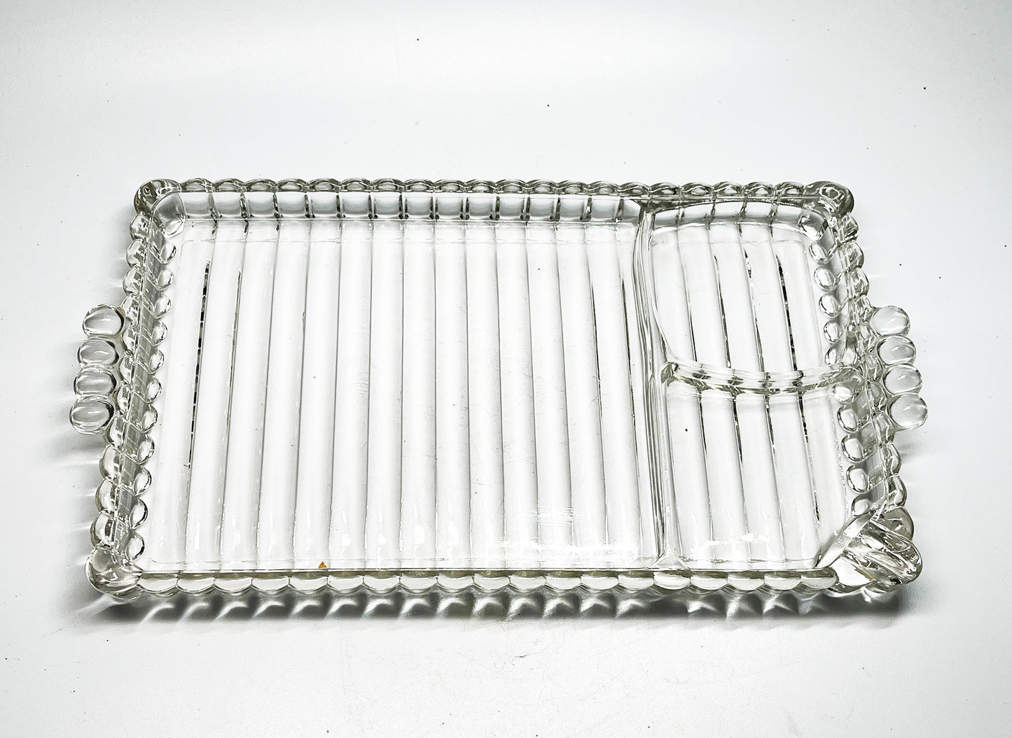 1950s Hazel Atlas Sip and Smoke Snack Set Ashtray, Cup, and Serving Tray Combo