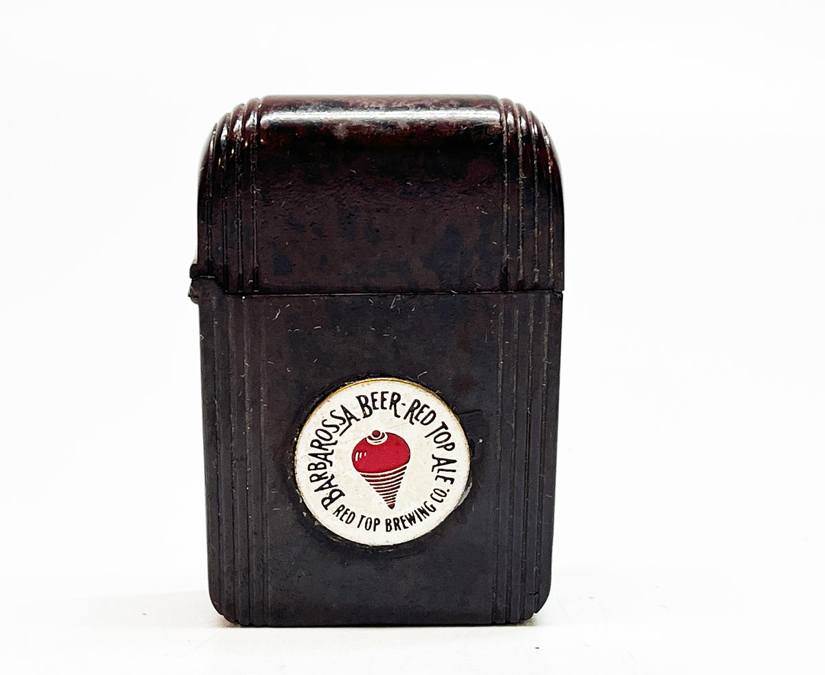 1940s Bakelite Hurricane Bakelite Windproof Red Top Brewing Advertising Lighter