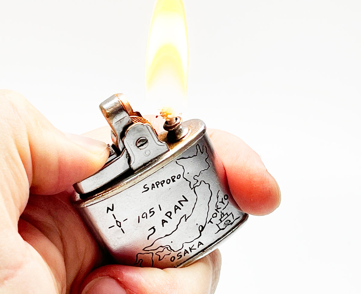 1951 Ronson Standard Hand-Engraved Japanese Map Lighter