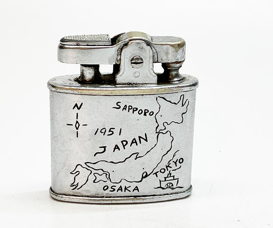 1951 Ronson Standard Hand-Engraved Japanese Map Lighter