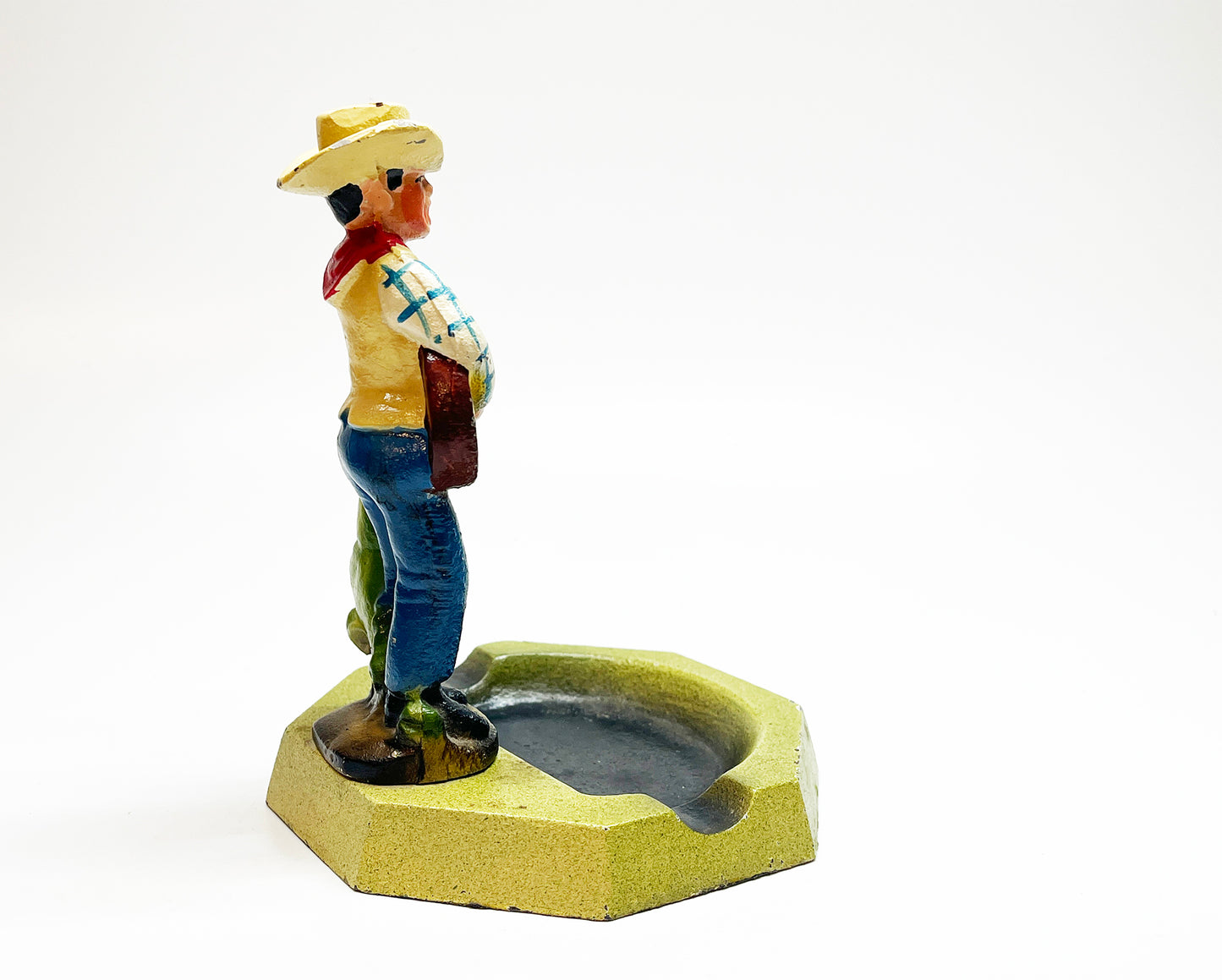 1940s Guitar Cowboy Cast Iron Ashtray