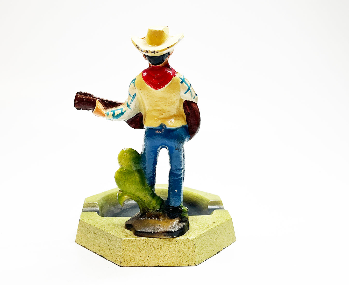 1940s Guitar Cowboy Cast Iron Ashtray