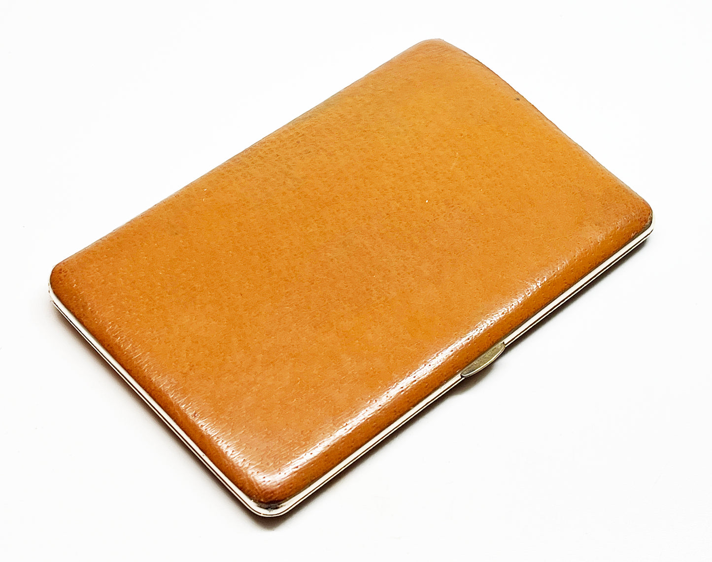 1950s Brown Leather English Cigarette Case