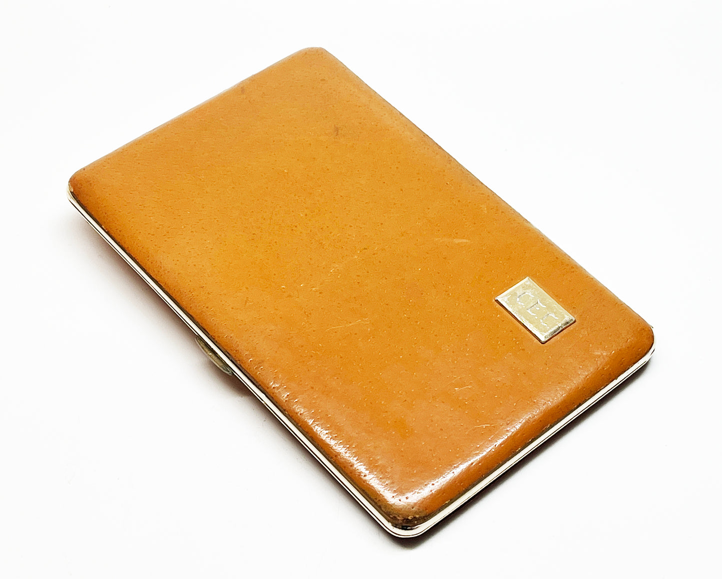 1950s Brown Leather English Cigarette Case