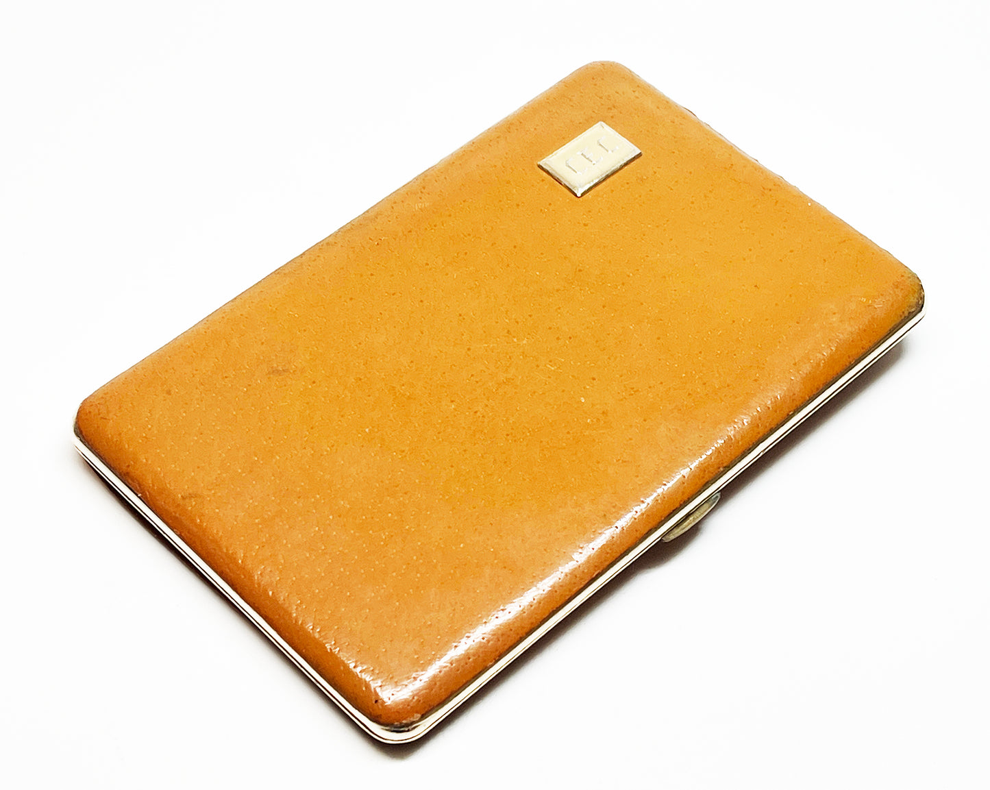 1950s Brown Leather English Cigarette Case