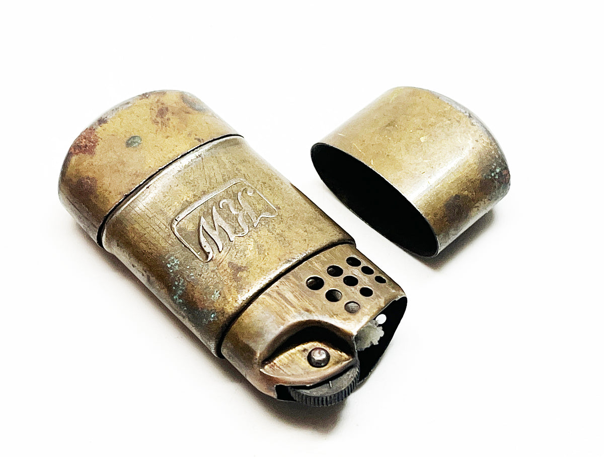 Vintage Brass KW Karl Wieden Wheel Sleeve Style Lighter