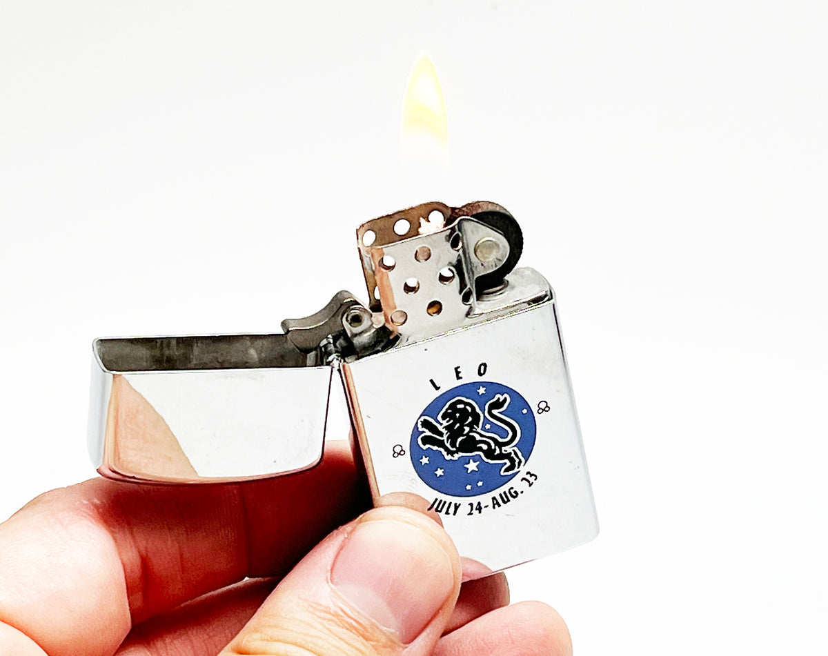 1972 Zippo Slim Leo Zodiac Astrology Lighter