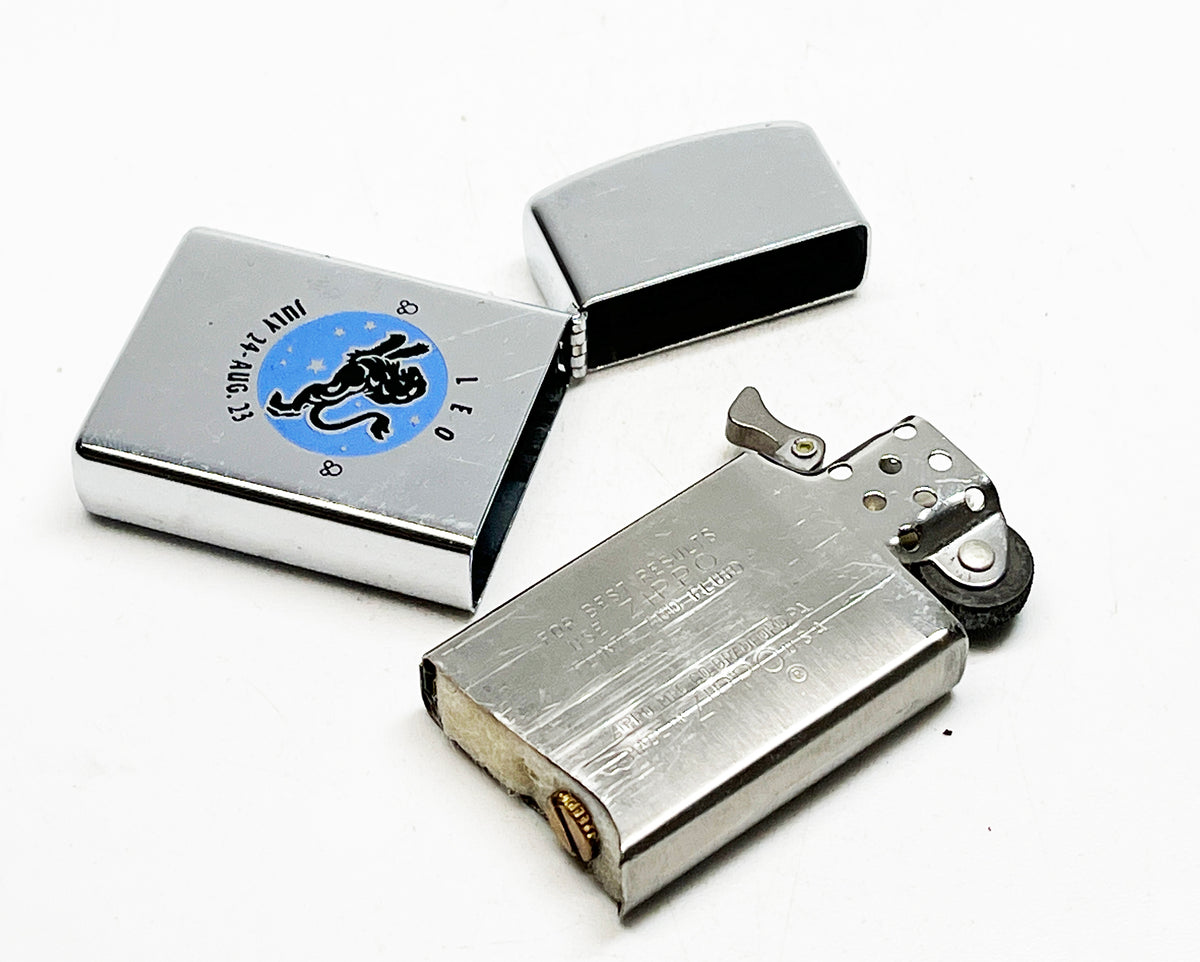1972 Zippo Slim Leo Zodiac Astrology Lighter