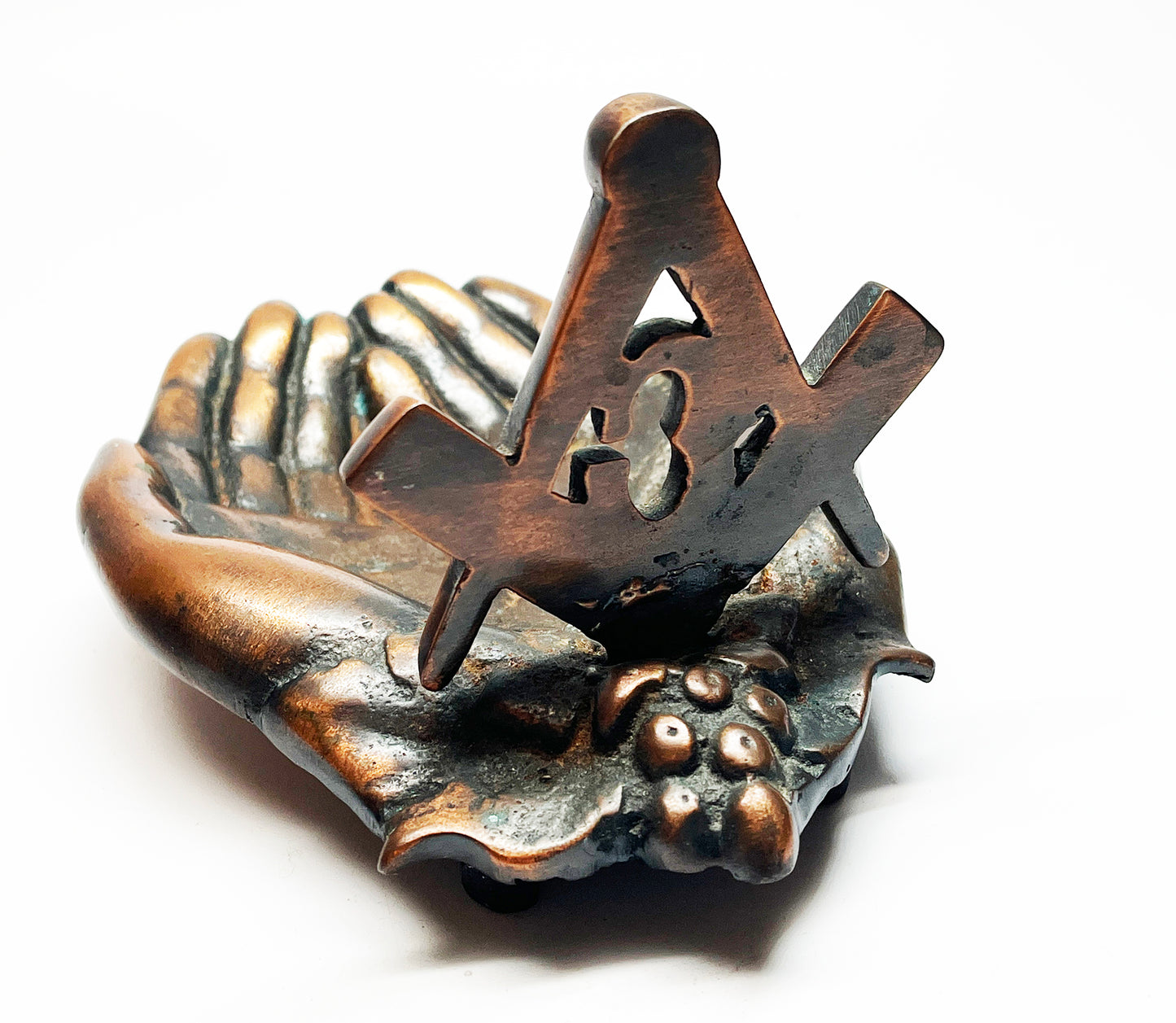 1950s Masonic Square and Compass Hands Ashtray