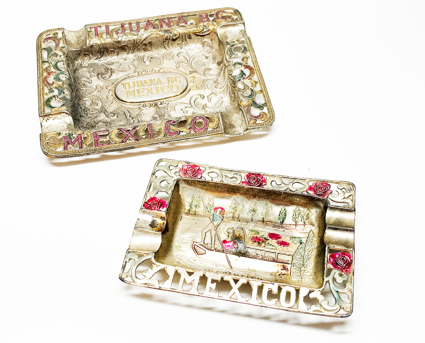 1950s Mexico City and Tijuana Ashtray Set