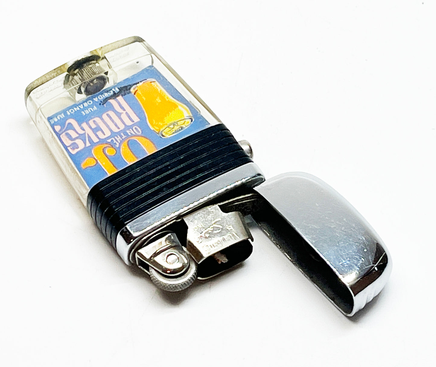 Florida Orange Juice "OJ on the Rocks" 1960s Advertising Scripto Lighter