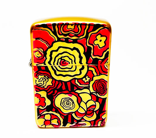 1960s Hippie Era Red Flower Power Lighter