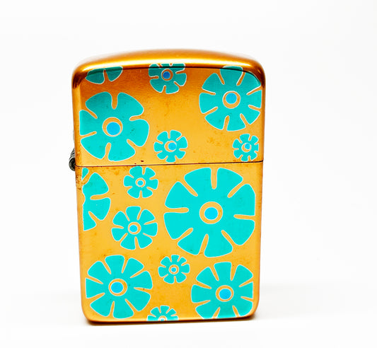 1960s Hippie Era Orange Flower Power Lighter