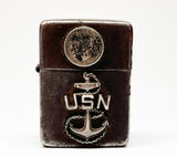Working 1940s WWII Trench Art Black Out Park Sherman Flip Top Lighter