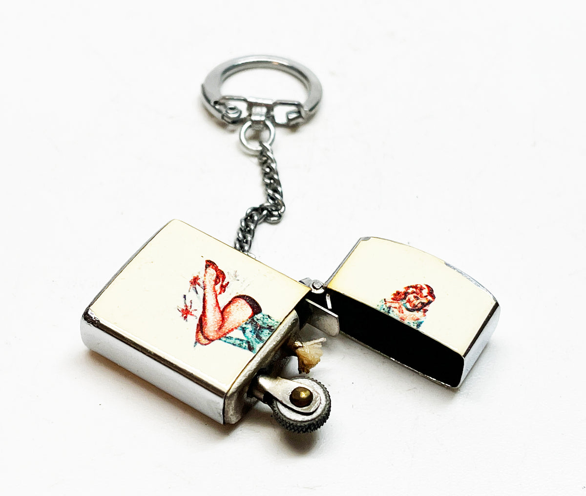 1950s Pinup Keychain Working Vintage Lighter