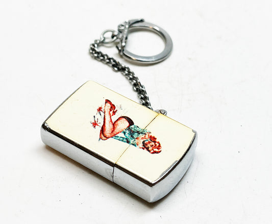1950s Pinup Keychain Working Vintage Lighter