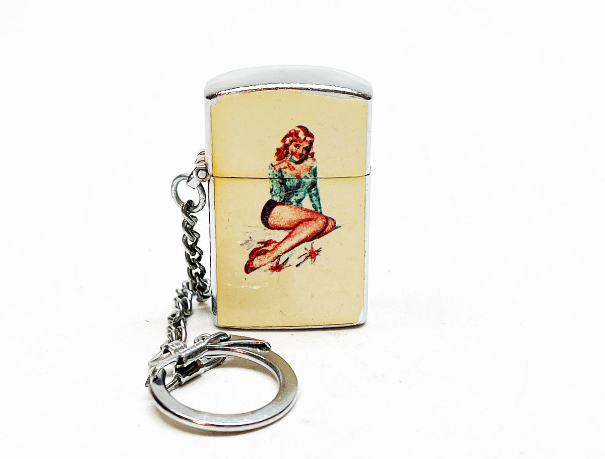 1950s Pinup Keychain Working Vintage Lighter