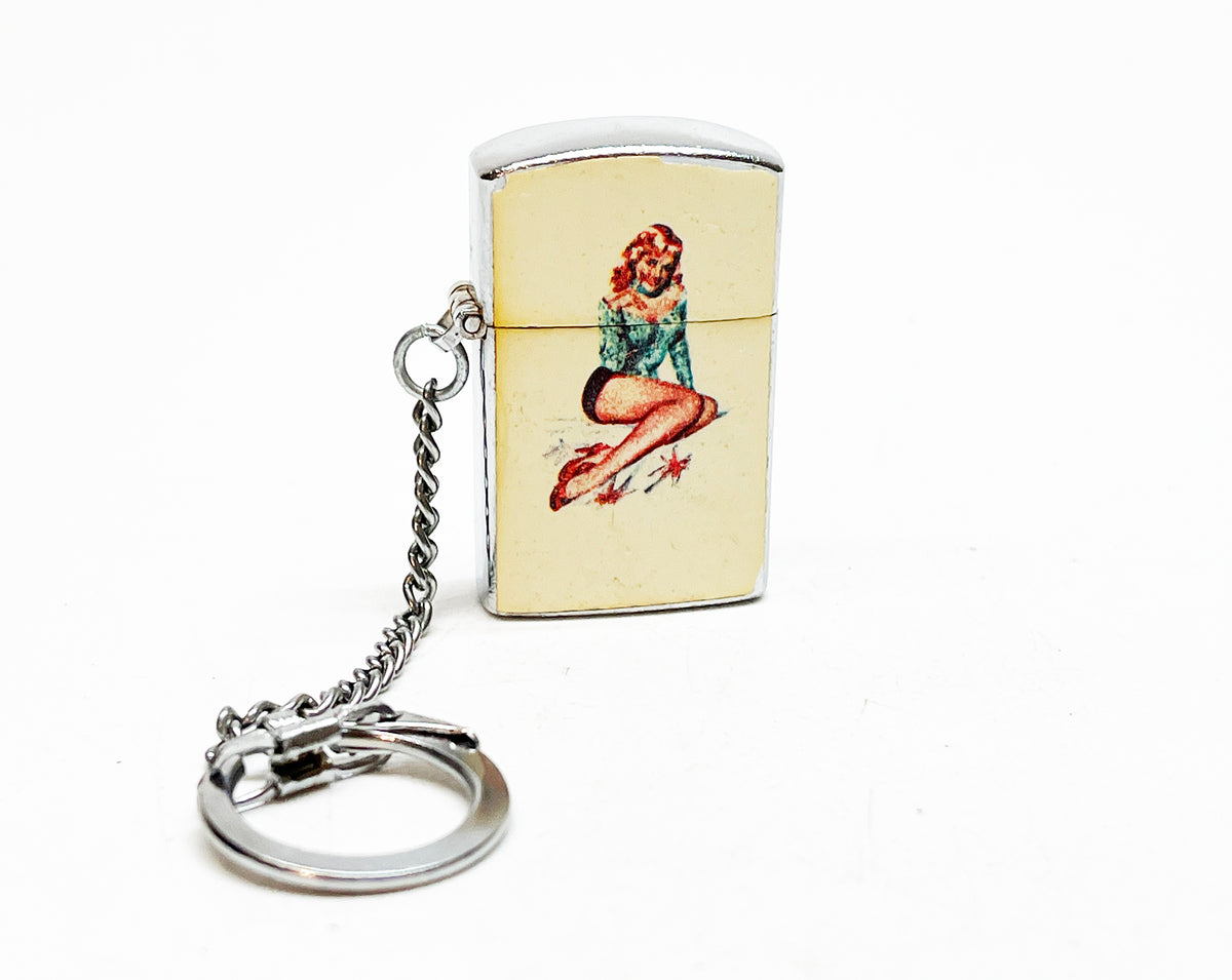 1950s Pinup Keychain Working Vintage Lighter