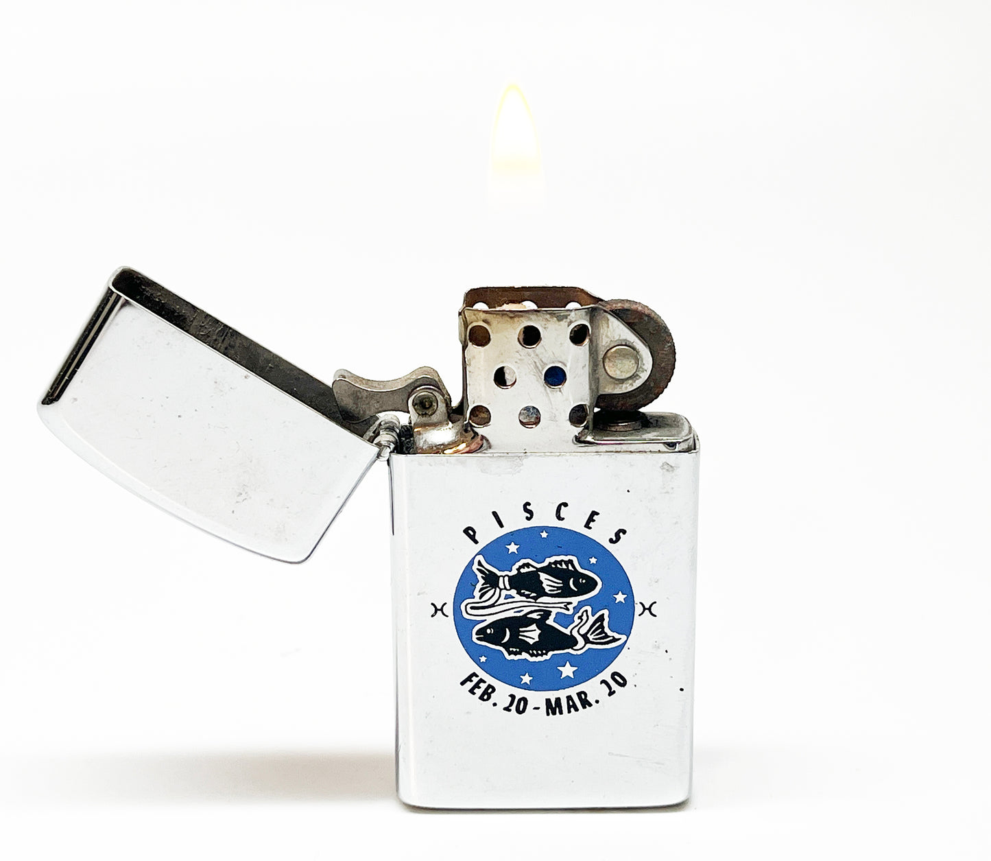 1973 Zippo Pisces Zodiac Astrology Lighter