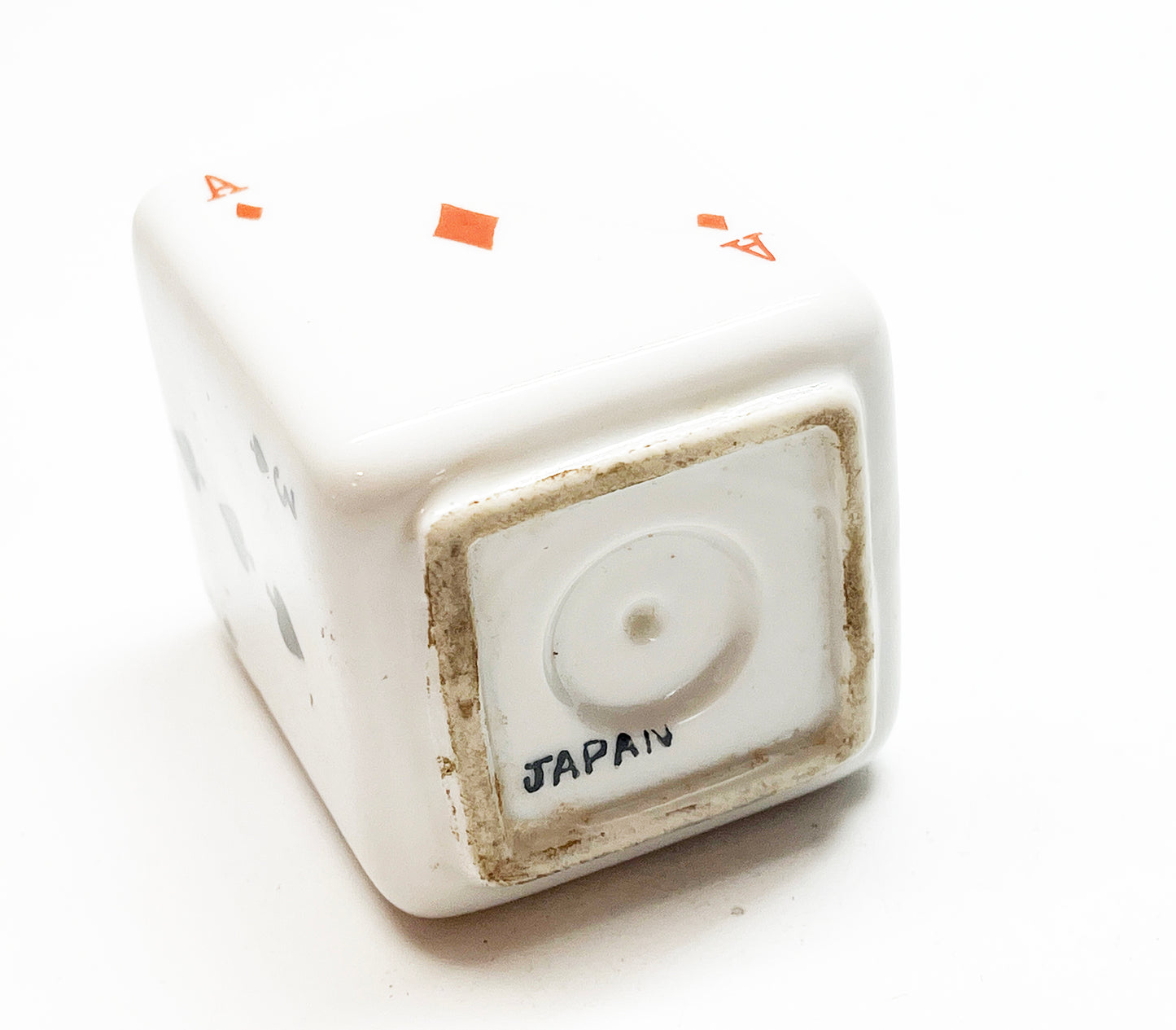 1960s Ceramic Playing Cards Themed Table Lighter