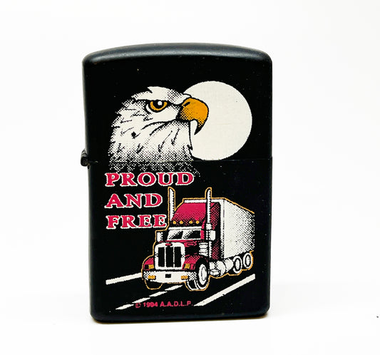 Vintage 'Proud and Free' Trucker Lighter